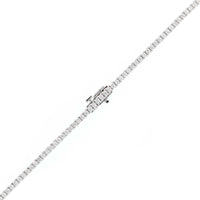14K White Gold Round Diamond Tennis Necklace