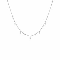 Penny Preville 18K White Gold Round and Baguette Diamond Eyeglass Chain Necklace