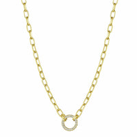Penny Preville 18K Yellow Gold Pave Diamond Ring Necklace