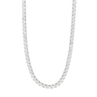 18K White Gold 4 Prong Oval Diamond Tennis Necklace