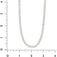 18K White Gold 4 Prong Oval Diamond Tennis Necklace