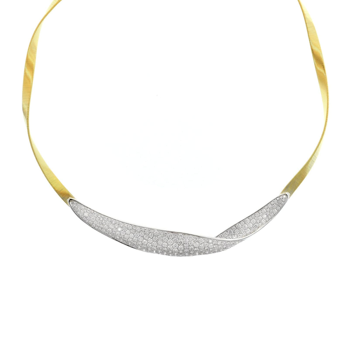 Marco Bicego 18K Yellow and White Gold Marrakech Pave Diamond Necklace