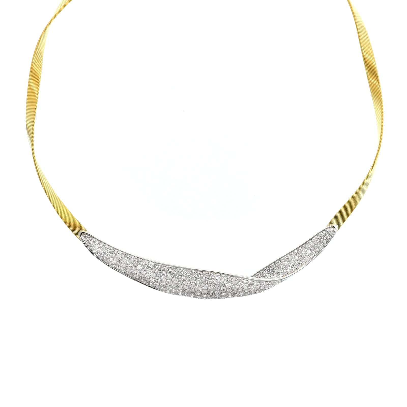 Marco Bicego 18K Yellow and White Gold Marrakech Pave Diamond Necklace
