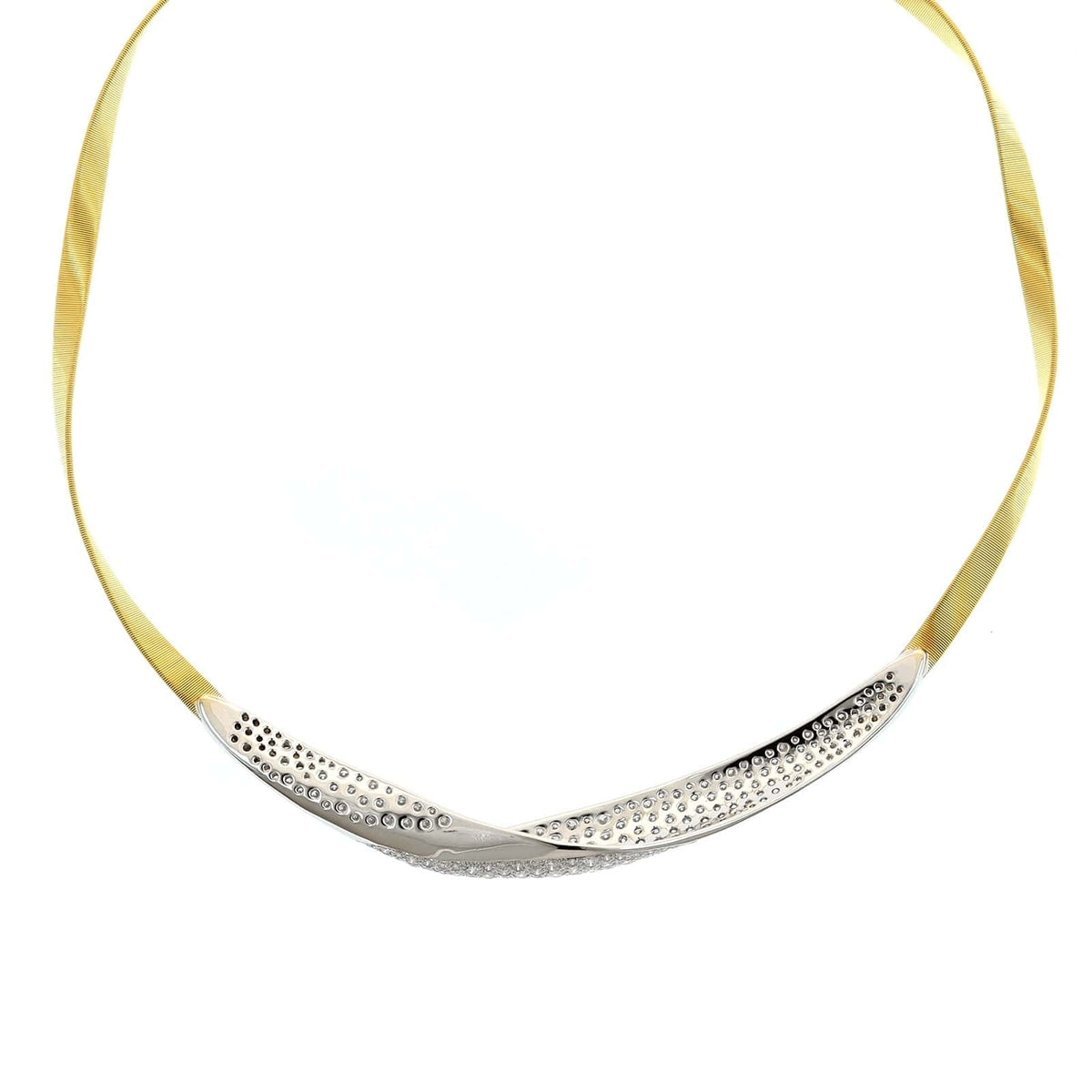Marco Bicego 18K Yellow and White Gold Marrakech Pave Diamond Necklace