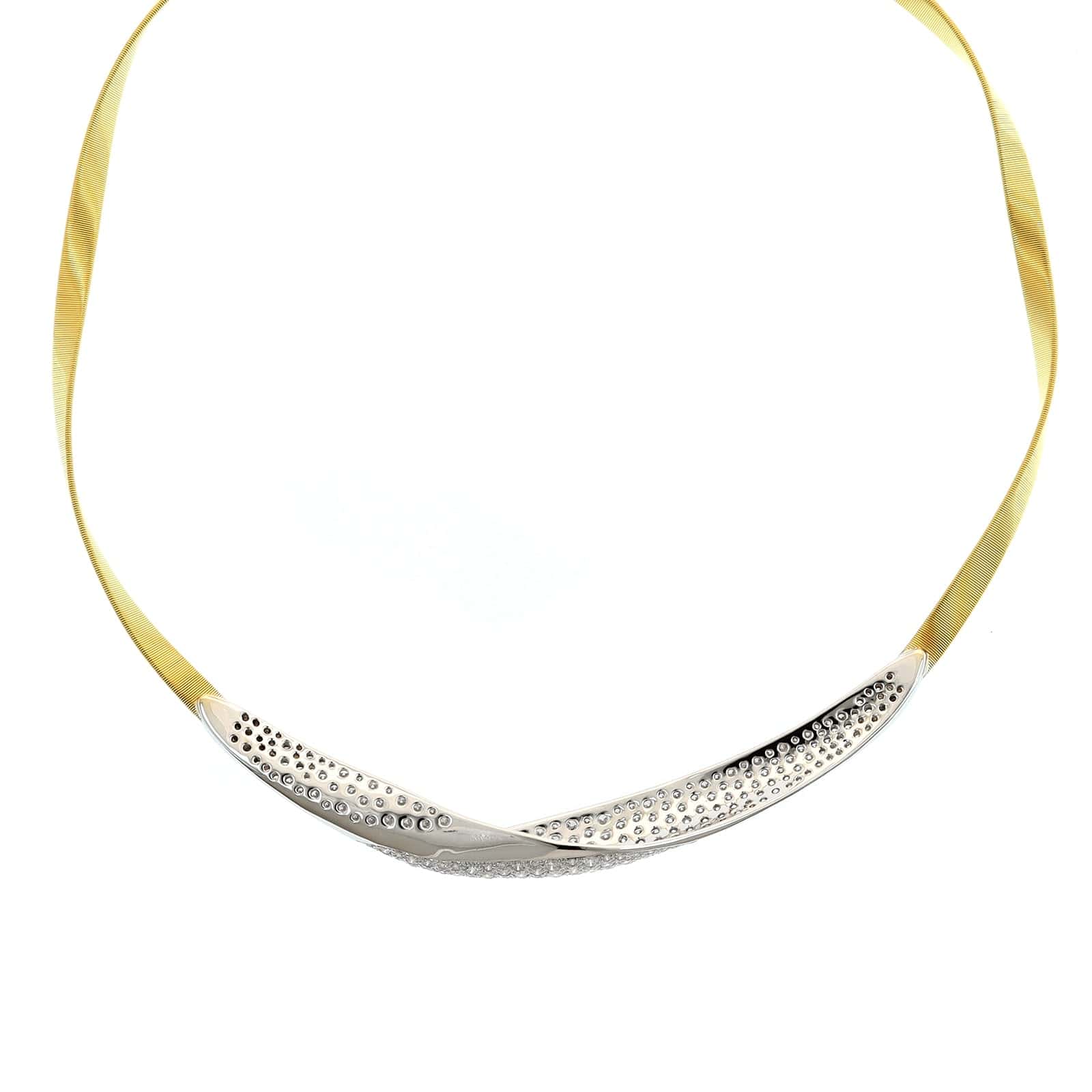 Marco Bicego 18K Yellow and White Gold Marrakech Pave Diamond Necklace