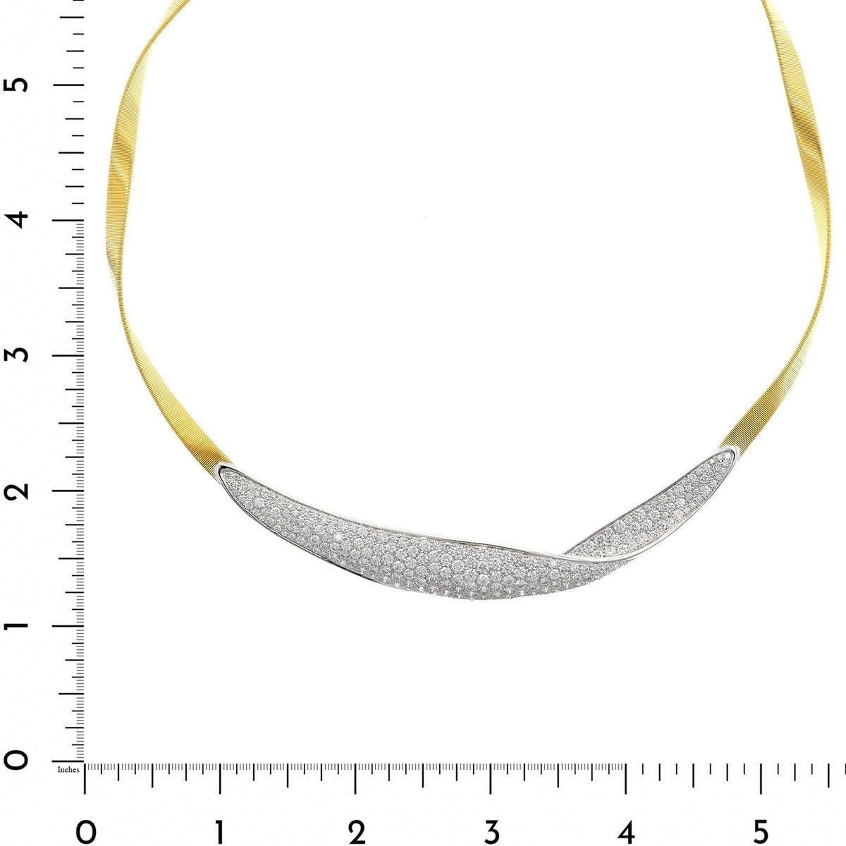 Marco Bicego 18K Yellow and White Gold Marrakech Pave Diamond Necklace