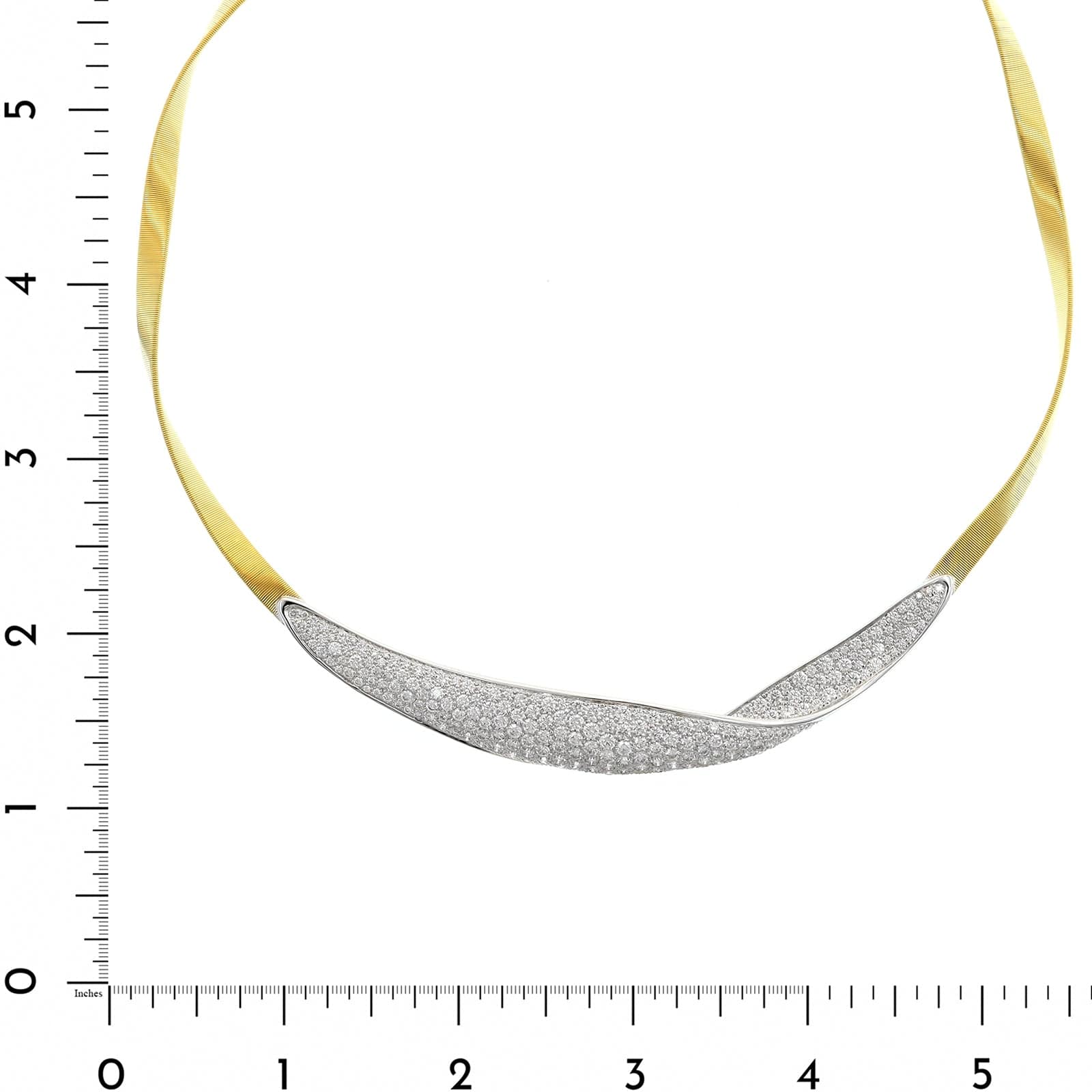 Marco Bicego 18K Yellow and White Gold Marrakech Pave Diamond Necklace