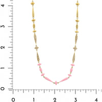 Etho Maria 18K Yellow Gold Brown Diamond and Pink Ceramic Necklace