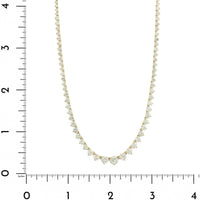 14K Yellow Gold Three Prong Graduated Diamond Tennis Necklace