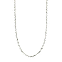 14K White Gold Three Prong Diamond Riviera Necklace