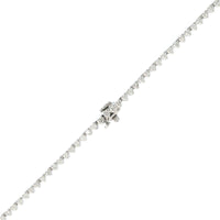 14K White Gold Three Prong Diamond Riviera Necklace