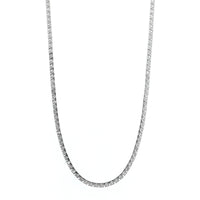 14K White Gold Round Diamond Tennis Necklace