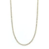 14K Yellow Gold Round Diamond Tennis Necklace