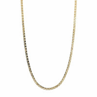 14K Yellow Gold Round Diamond Tennis Necklace