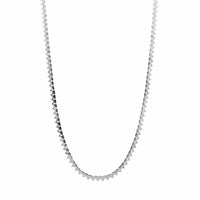 14K White Gold Three Prong Diamond Tennis Necklace