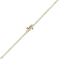 14K Yellow Gold Three Prong Diamond Tennis Necklace