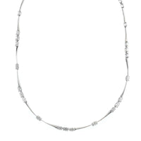 Etho Maria 18K White Gold Oval Diamond Bar Link Necklace