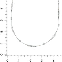 Etho Maria 18K White Gold Oval Diamond Bar Link Necklace