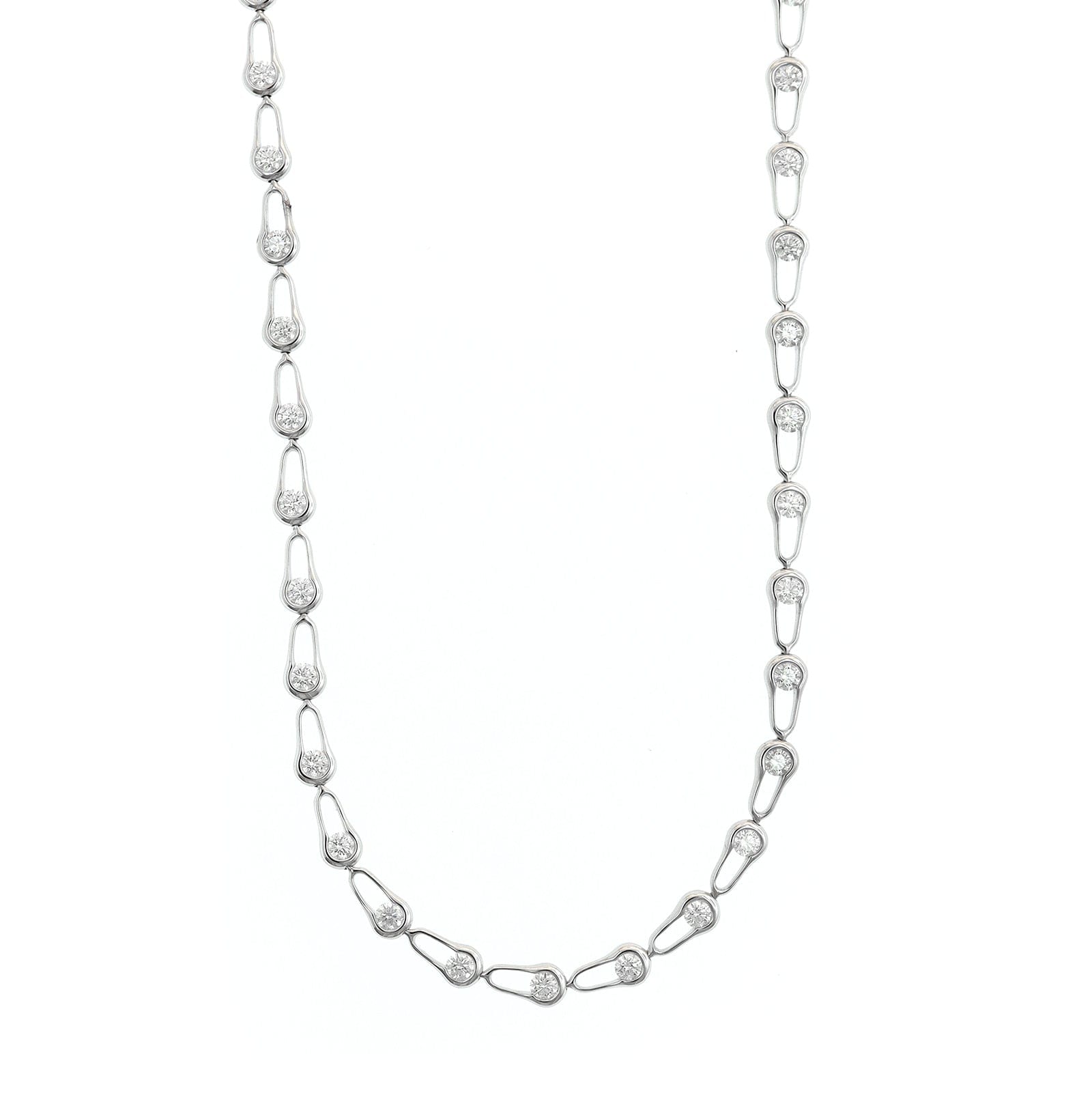 Etho Maria 18K White Gold Diamond Bicycle Chain Link Necklace