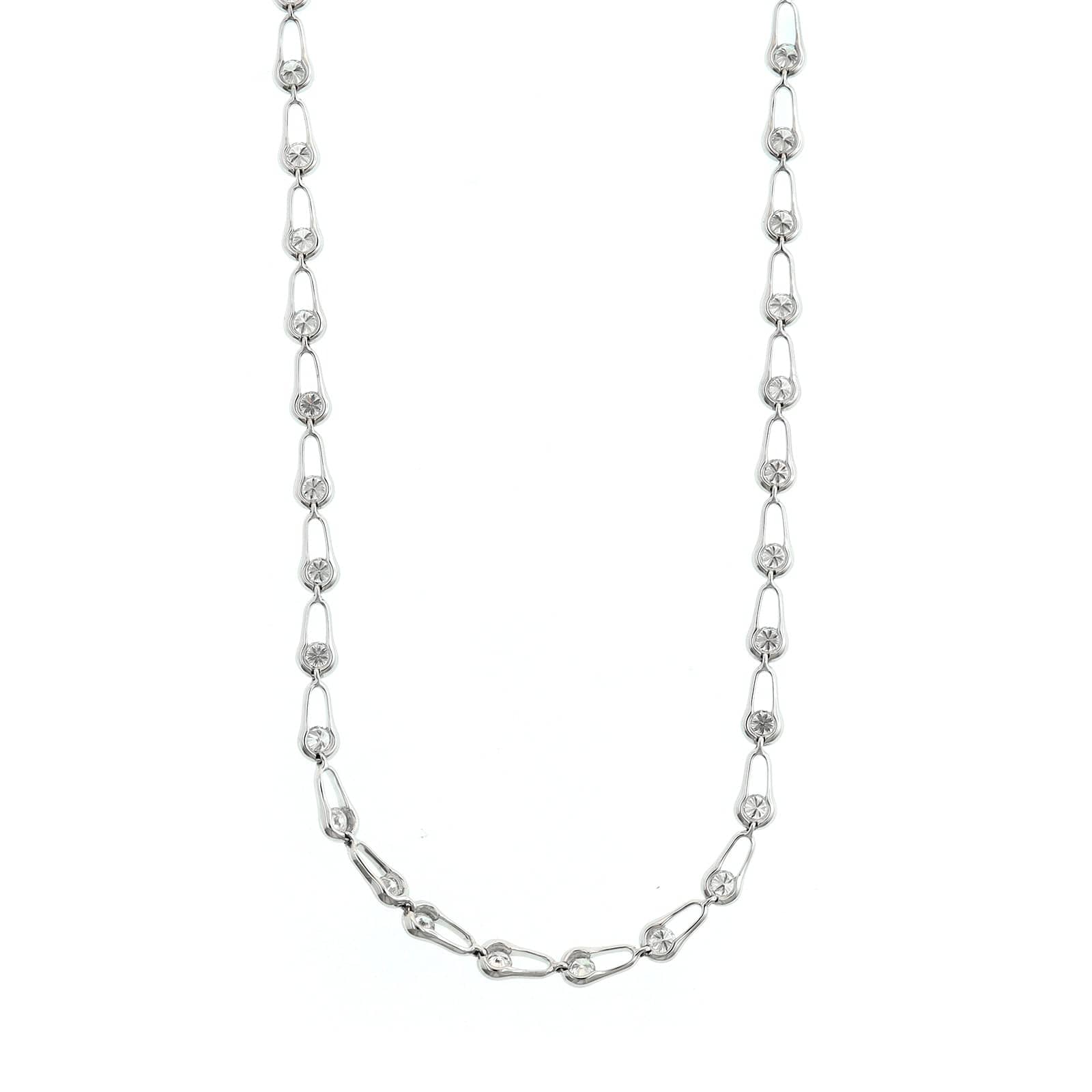 Etho Maria 18K White Gold Diamond Bicycle Chain Link Necklace