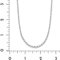 18K White Gold Four Prong Graduated Diamond Tennis Necklace