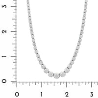 18K White Gold Four Prong Graduated Diamond Tennis Necklace