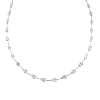 Etho Maria 18K White Gold and Platinum Pear Shaped Diamond Necklace