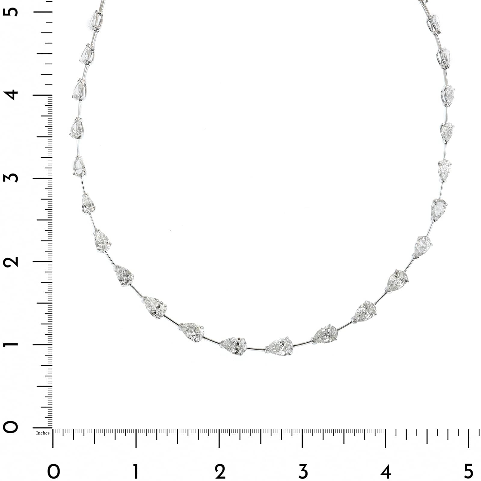 Etho Maria 18K White Gold and Platinum Pear Shaped Diamond Necklace