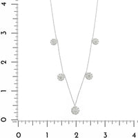 14K White Gold Diamond Cluster Station Necklace