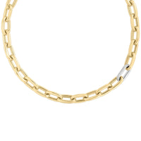 Roberto Coin 18K Yellow Gold Oval Link Diamond Necklace
