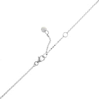 14K White Gold Bezel Set Round Diamond Station Dangle Necklace