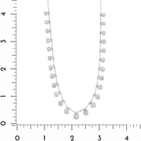 14K White Gold Graduated Bezel Set Round Diamond Station Dangle Necklace