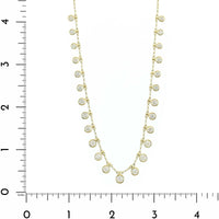 14K Yellow Gold Graduated Bezel Set Round Diamond Station Dangle Necklace