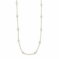 18K Two-Tone Gold Round Diamond By The Yard Necklace