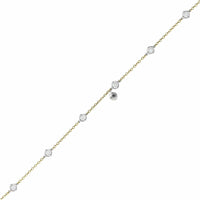 18K Two-Tone Gold Round Diamond By The Yard Necklace