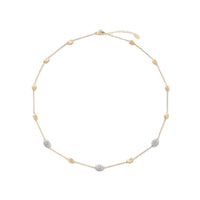 Marco Bicego 18K Yellow Gold Siviglia Small Bean and Diamond Necklace