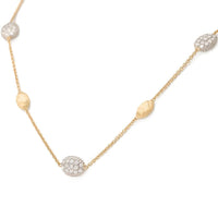 Marco Bicego 18K Yellow Gold Siviglia Small Bean and Diamond Necklace