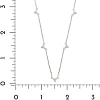 14K White Gold Trio Diamond Station Necklace