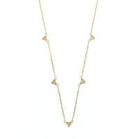 14K Yellow Gold Trio Diamond Station Necklace
