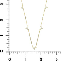 14K Yellow Gold Trio Diamond Station Necklace