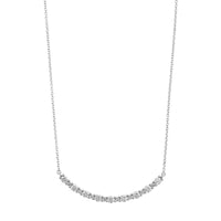 18K White Gold Curve Bar .80CTW Diamond Necklace