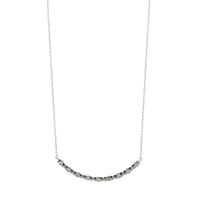 18K White Gold Curve Bar .80CTW Diamond Necklace