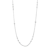 18K White Gold Diamond By The Yard Necklace