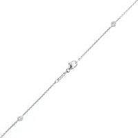18K White Gold Oval and Round Diamond By The Yard Necklace