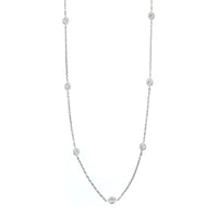 Platinum Round Diamond By The Yard Necklace