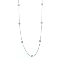 Platinum Round Diamond By The Yard Necklace