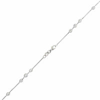 18K White Gold Round Diamond By The Yard Necklace