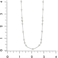 18K White Gold Round Diamond By The Yard Necklace