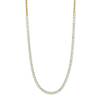 14K Yellow Gold Halfway Around 6CTW Diamond Tennis Necklace
