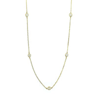 14K Yellow Gold 5 Stone Diamond By The Yard Necklace